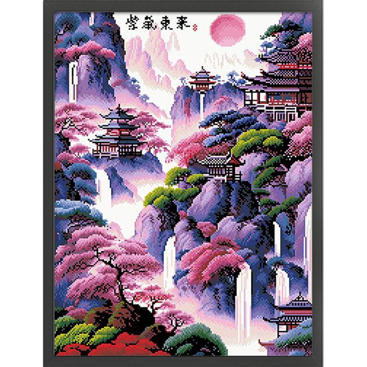 Vertical Version: Purple Air from the East - Full 11CT Stamped Cross Stitch - Bead Embroidery 50x65CM/19.69x25.59in