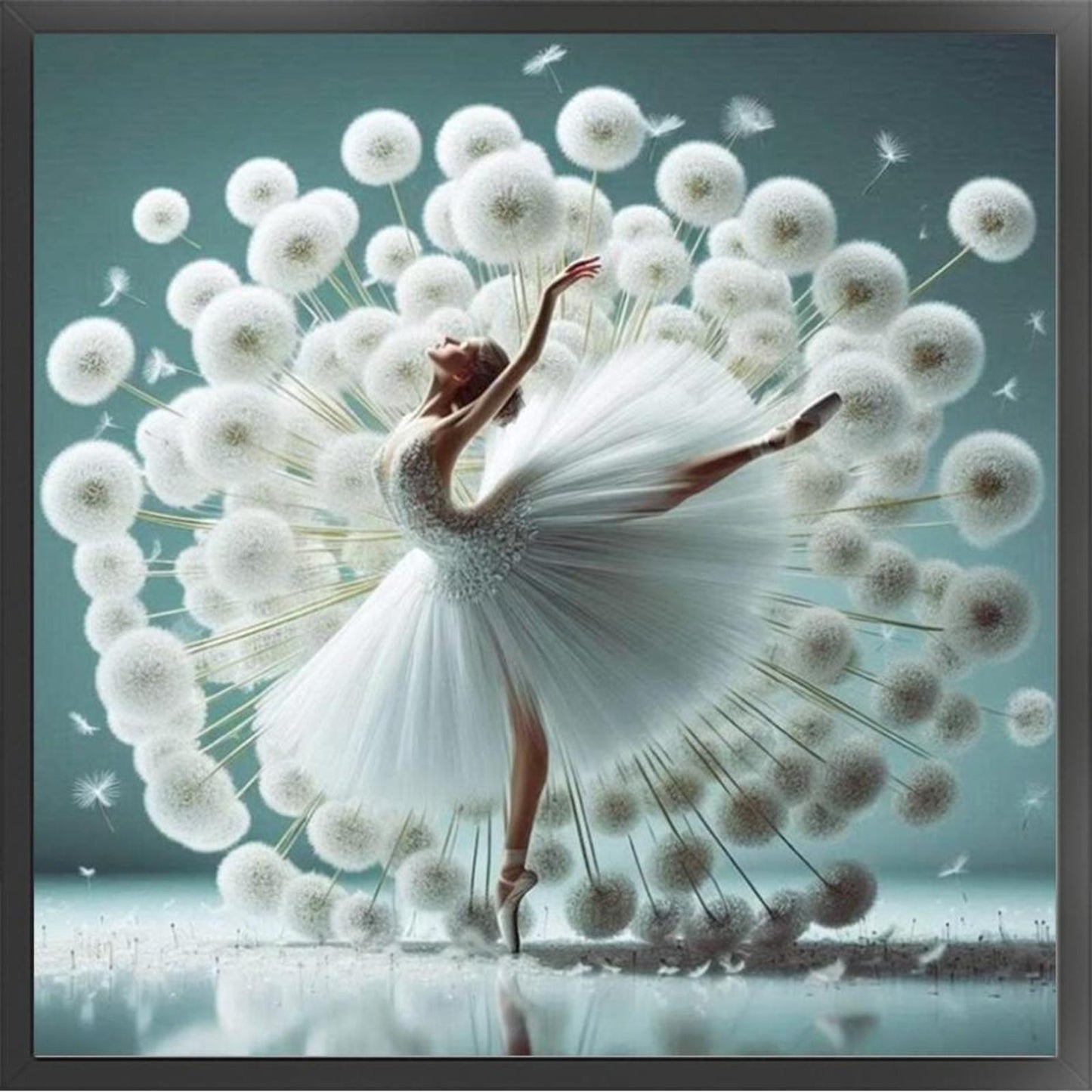 Ballet Girl - Full 14CT Stamped Cross Stitch 40x40CM - Huacan