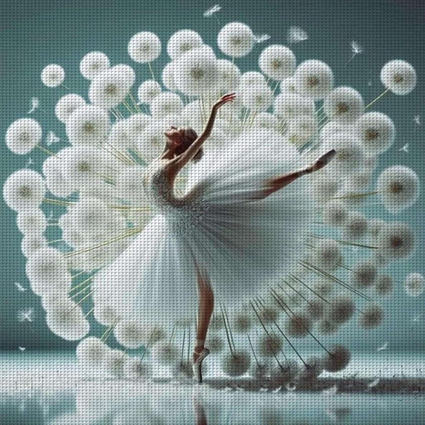 Ballet Girl - Full 14CT Stamped Cross Stitch 40x40CM - Huacan
