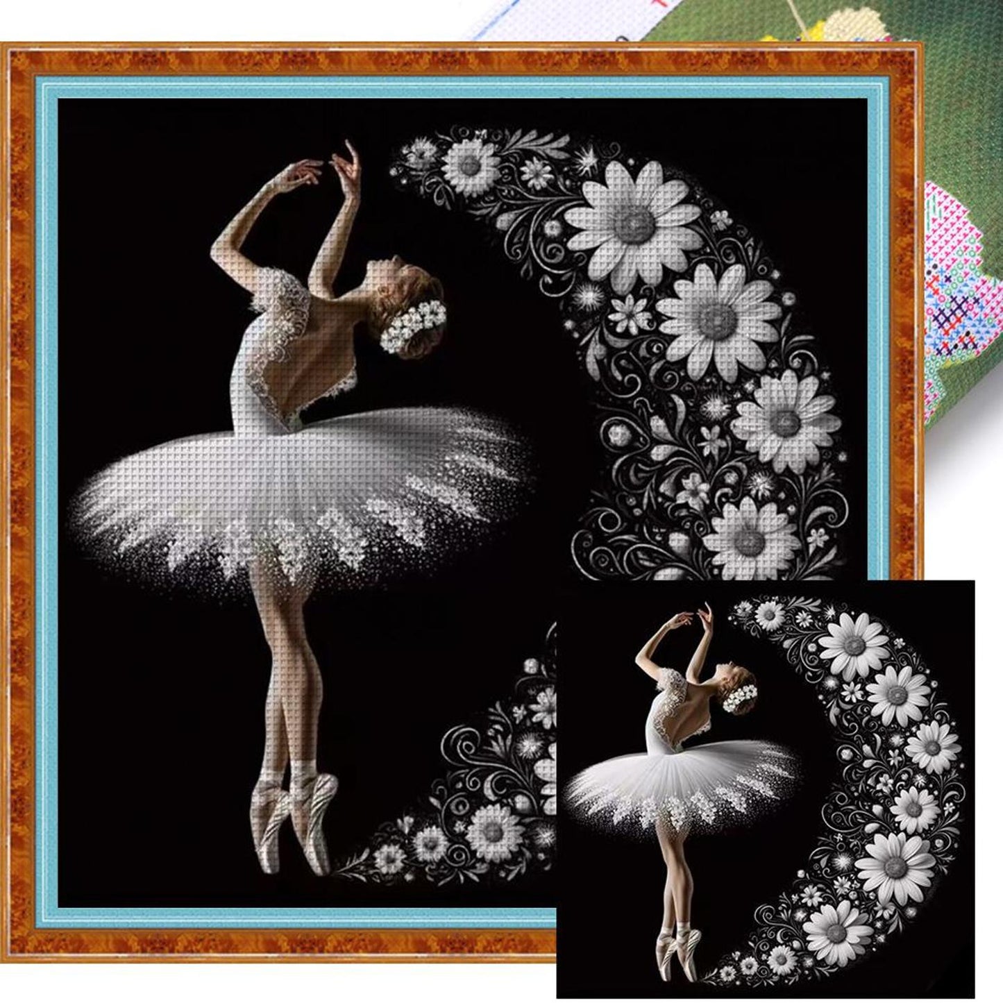 Ballet Girl - Full 14CT Stamped Cross Stitch 40x40CM - Huacan