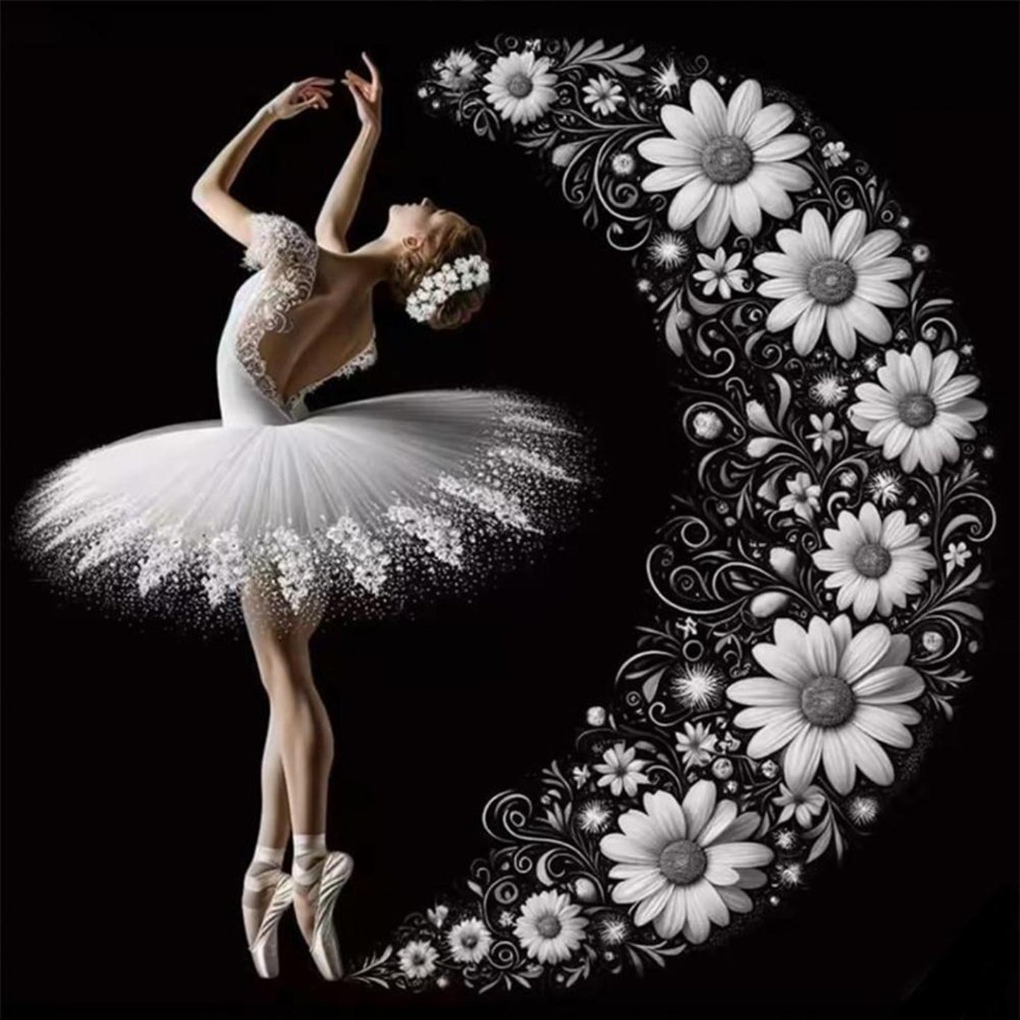 Ballet Girl - Full 14CT Stamped Cross Stitch 40x40CM - Huacan