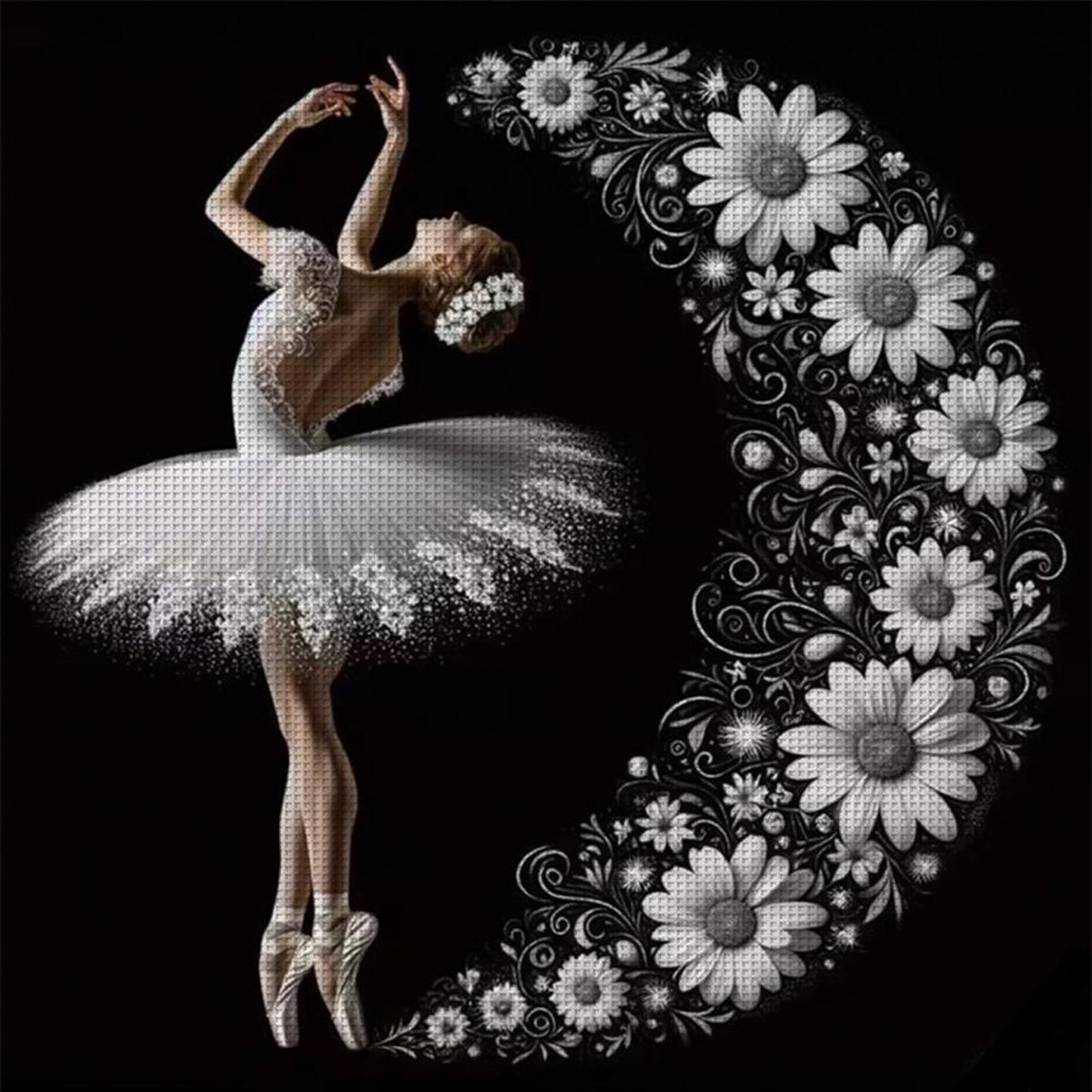 Ballet Girl - Full 14CT Stamped Cross Stitch 40x40CM - Huacan