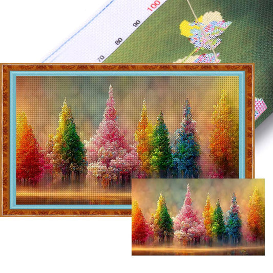 Acrylic Style Natural Forest - Full 14CT Stamped Cross Stitch 66x40CM - Huacan