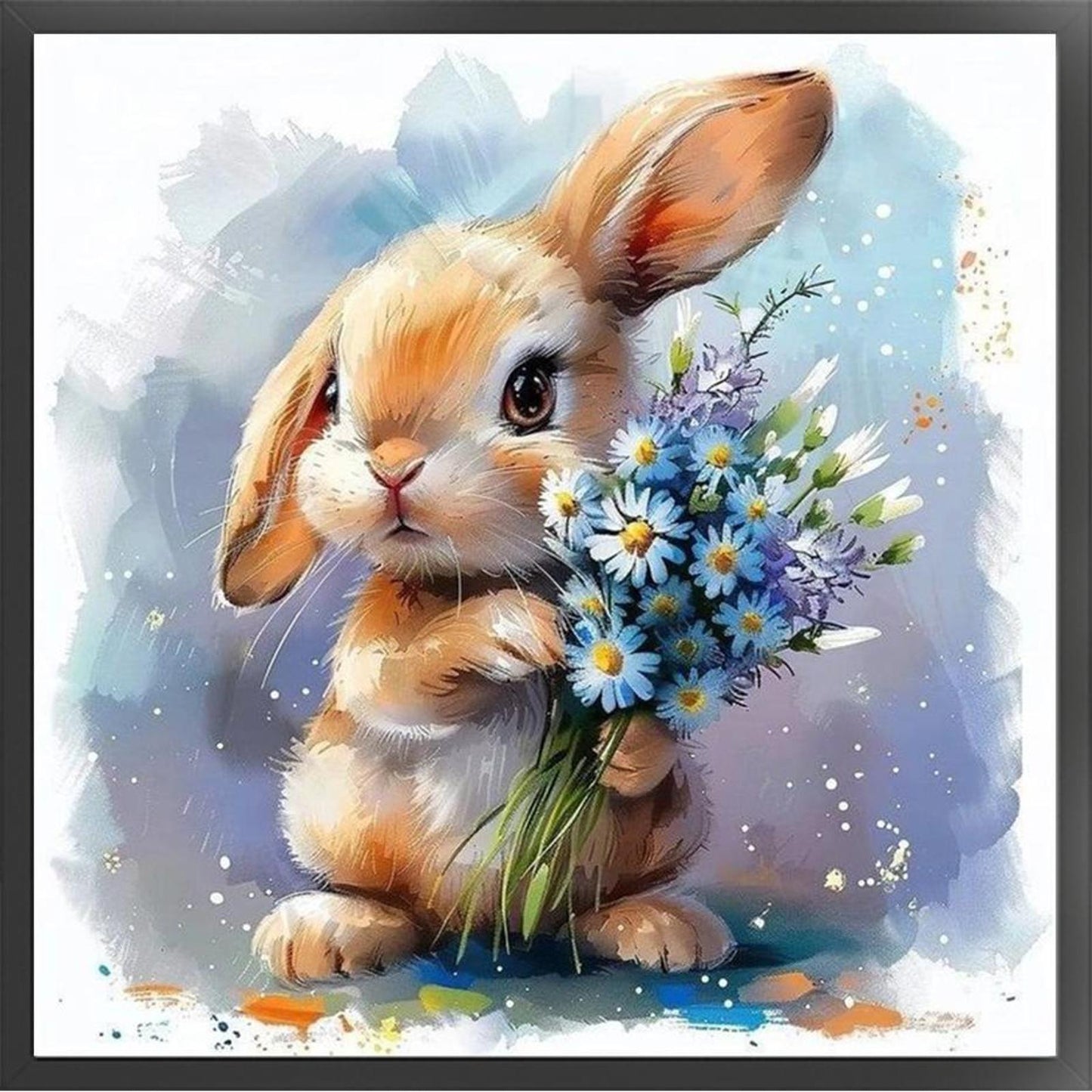 Vintage Rabbit - Full 11CT Stamped Cross Stitch 40x40CM - Yishu