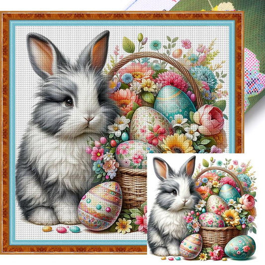 Easter Rabbit - Full 11CT Stamped Cross Stitch 40x40CM - Yishu