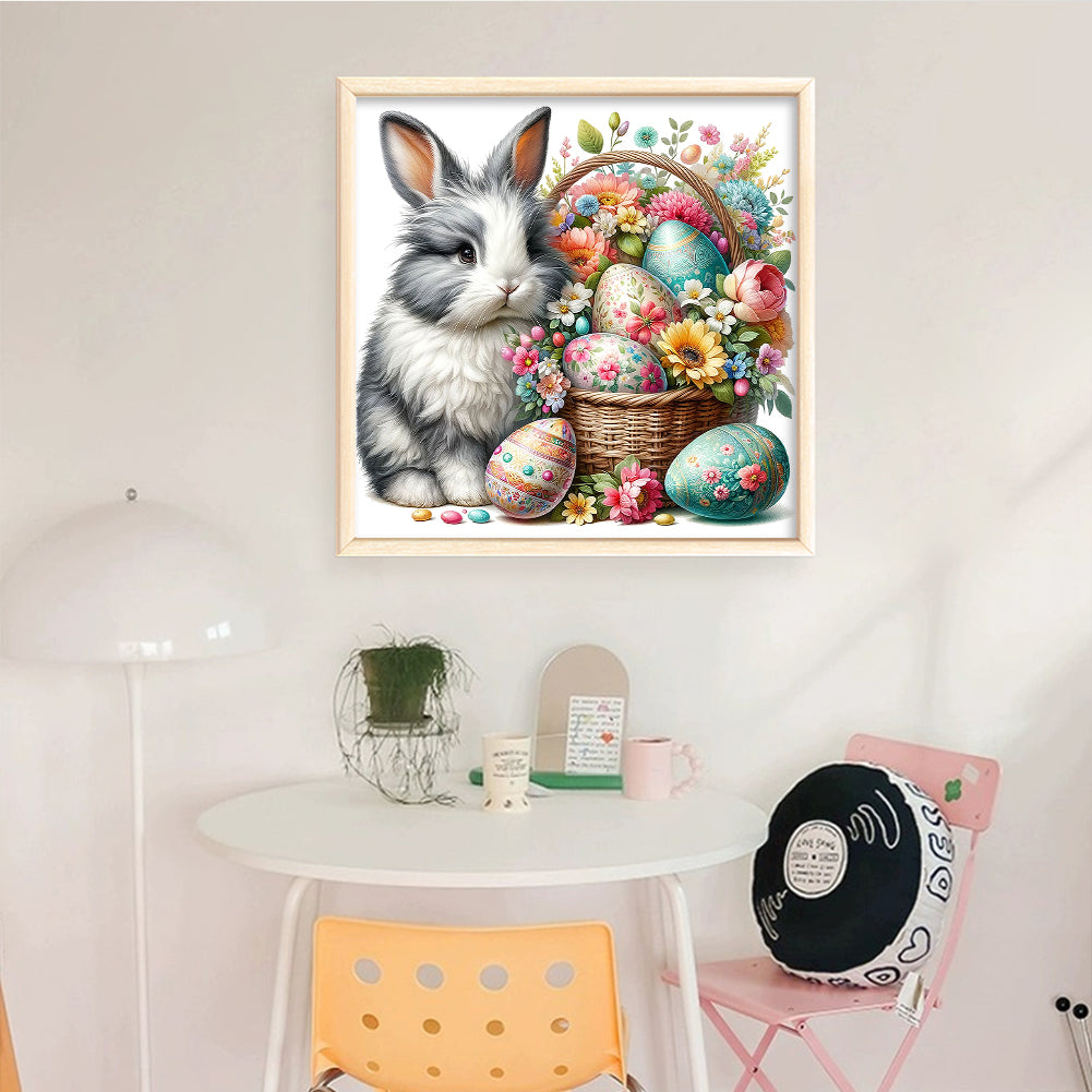 Easter Rabbit - Full 11CT Stamped Cross Stitch 40x40CM - Yishu