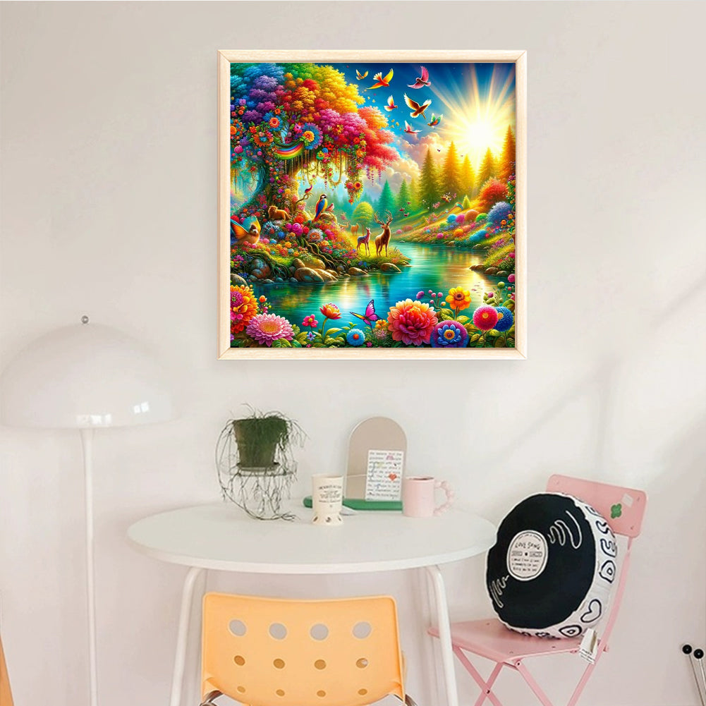 Forest Stream - Full 14CT Counted Cross Stitch 40x40CM - Yishu