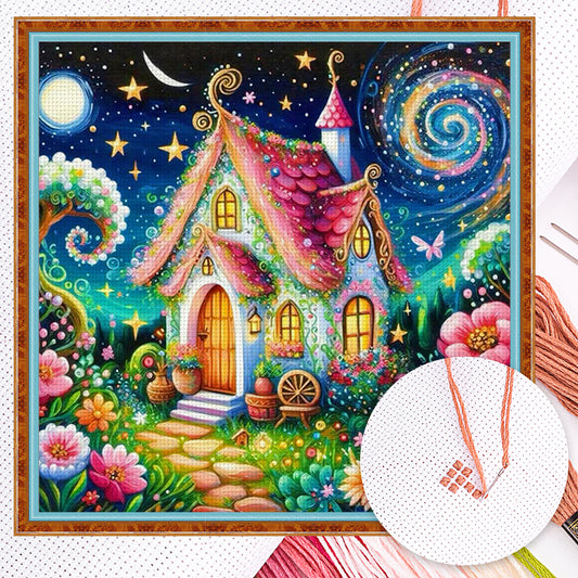 Forest Cabin - Full 14CT Counted Cross Stitch 40x40CM - Yishu