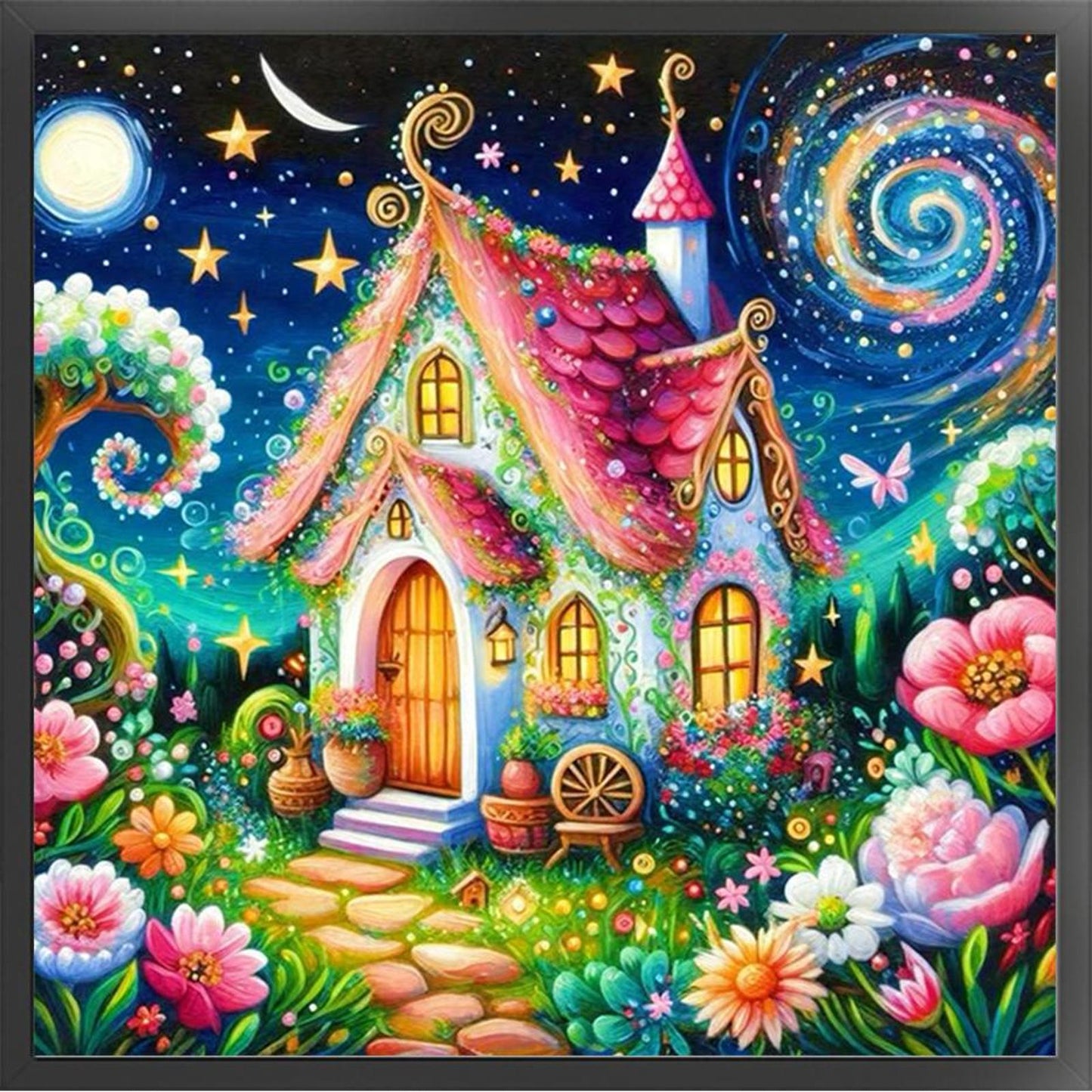 Forest Cabin - Full 14CT Counted Cross Stitch 40x40CM - Yishu