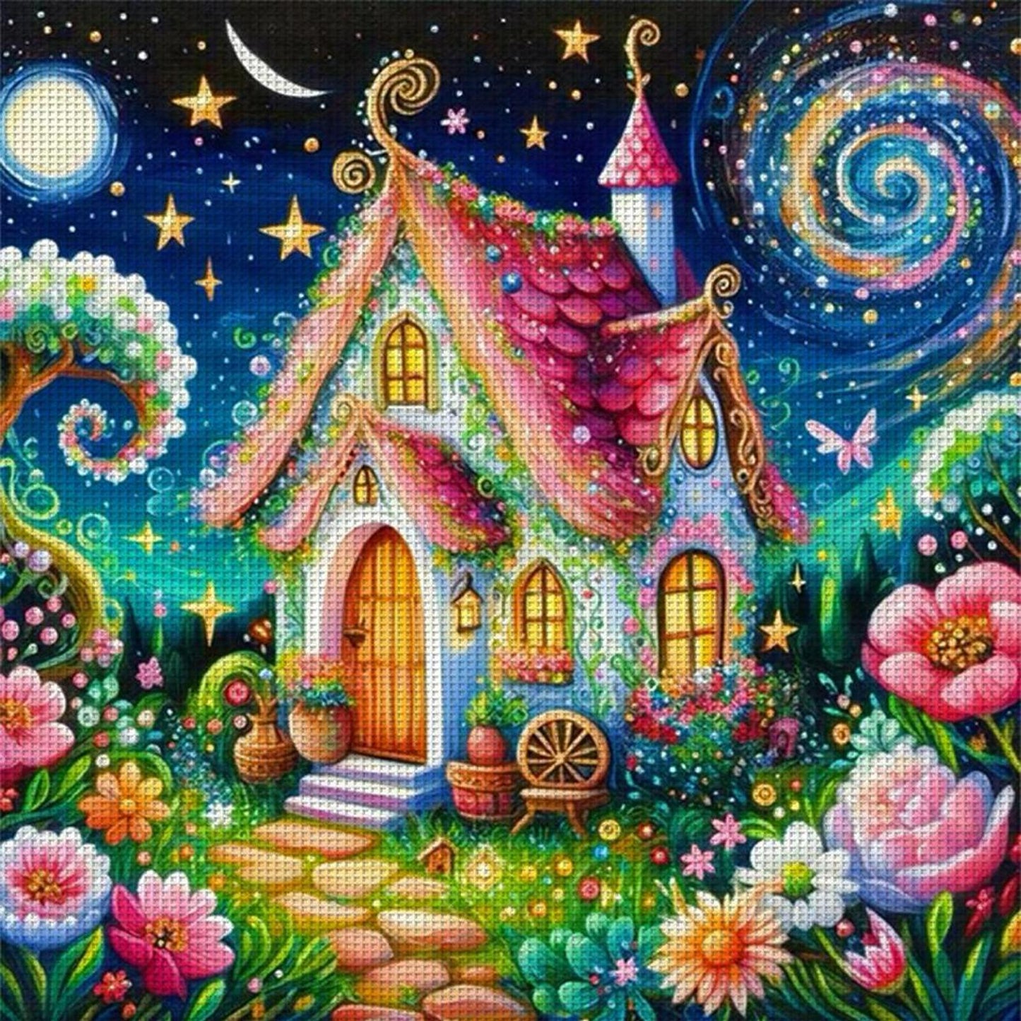 Forest Cabin - Full 14CT Counted Cross Stitch 40x40CM - Yishu