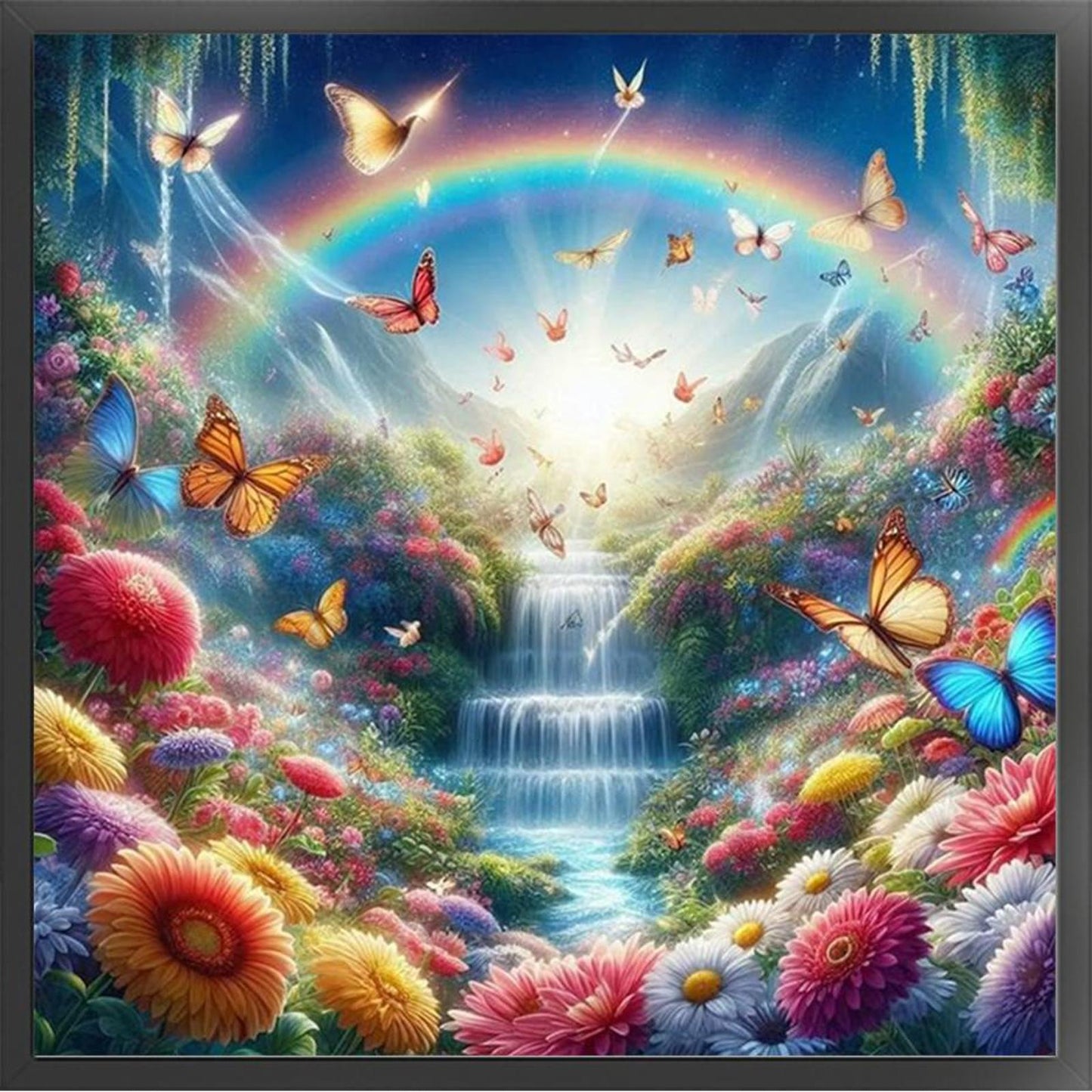 Rainbow Stream - Full 14CT Counted Cross Stitch 40x40CM - Yishu