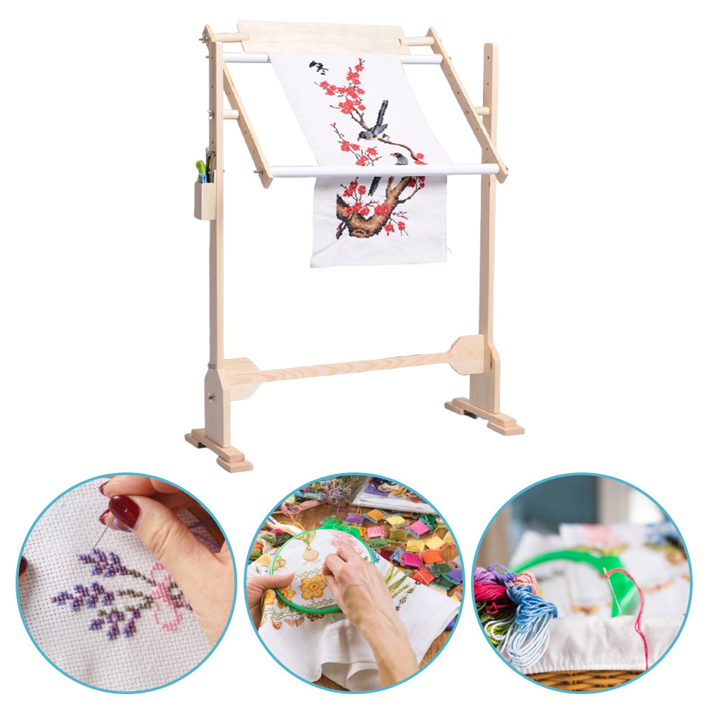 Adjustable Height Wooden Embroidery Stand Cross Stitch Embroidery Frame