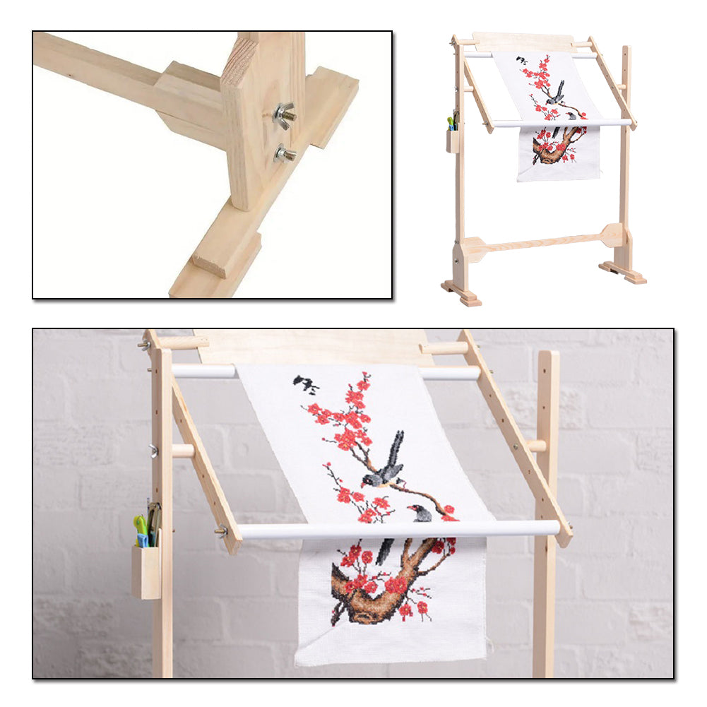 Adjustable Height Wooden Embroidery Stand Cross Stitch Embroidery Frame