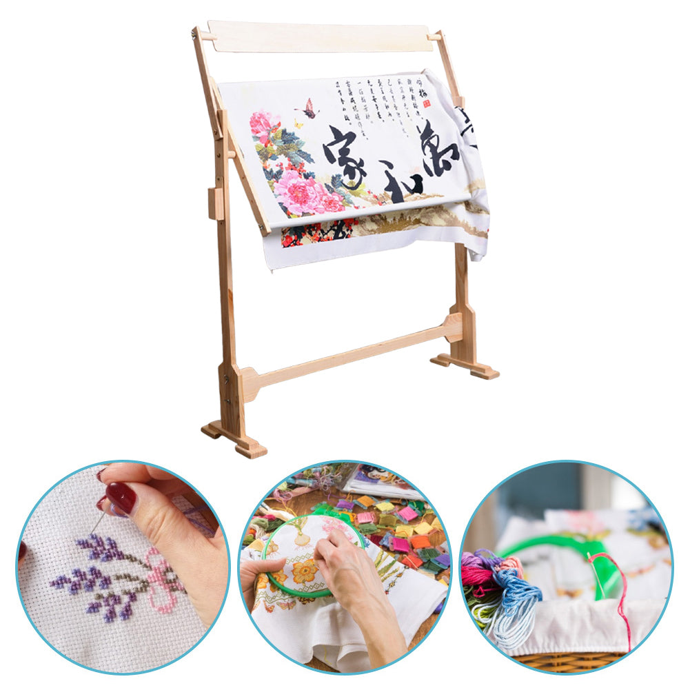 Adjustable Height Wooden Embroidery Stand Cross Stitch Embroidery Frame
