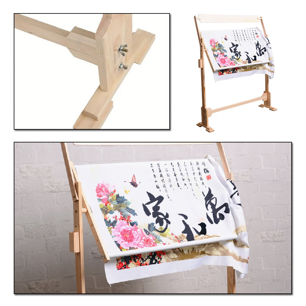 Adjustable Height Wooden Embroidery Stand Cross Stitch Embroidery Frame