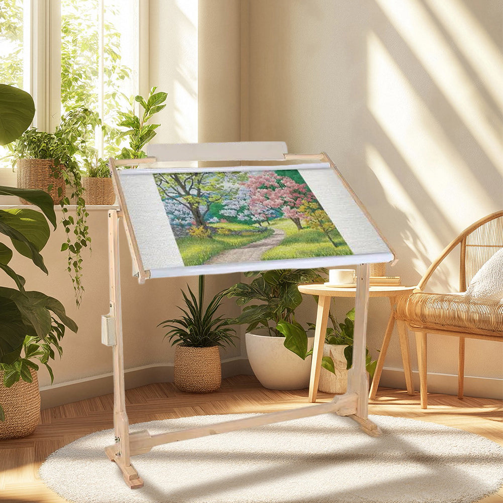 Adjustable Height Wooden Embroidery Stand Cross Stitch Embroidery Frame
