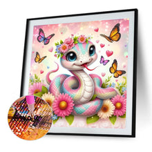 Load image into Gallery viewer, Daisy Butterfly Pink Snake 40*40CM(Canvas) Full Round Drill Diamond Painting
