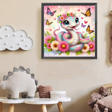 Load image into Gallery viewer, Daisy Butterfly Pink Snake 40*40CM(Canvas) Full Round Drill Diamond Painting
