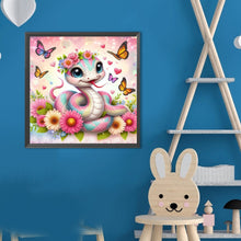 Load image into Gallery viewer, Daisy Butterfly Pink Snake 40*40CM(Canvas) Full Round Drill Diamond Painting
