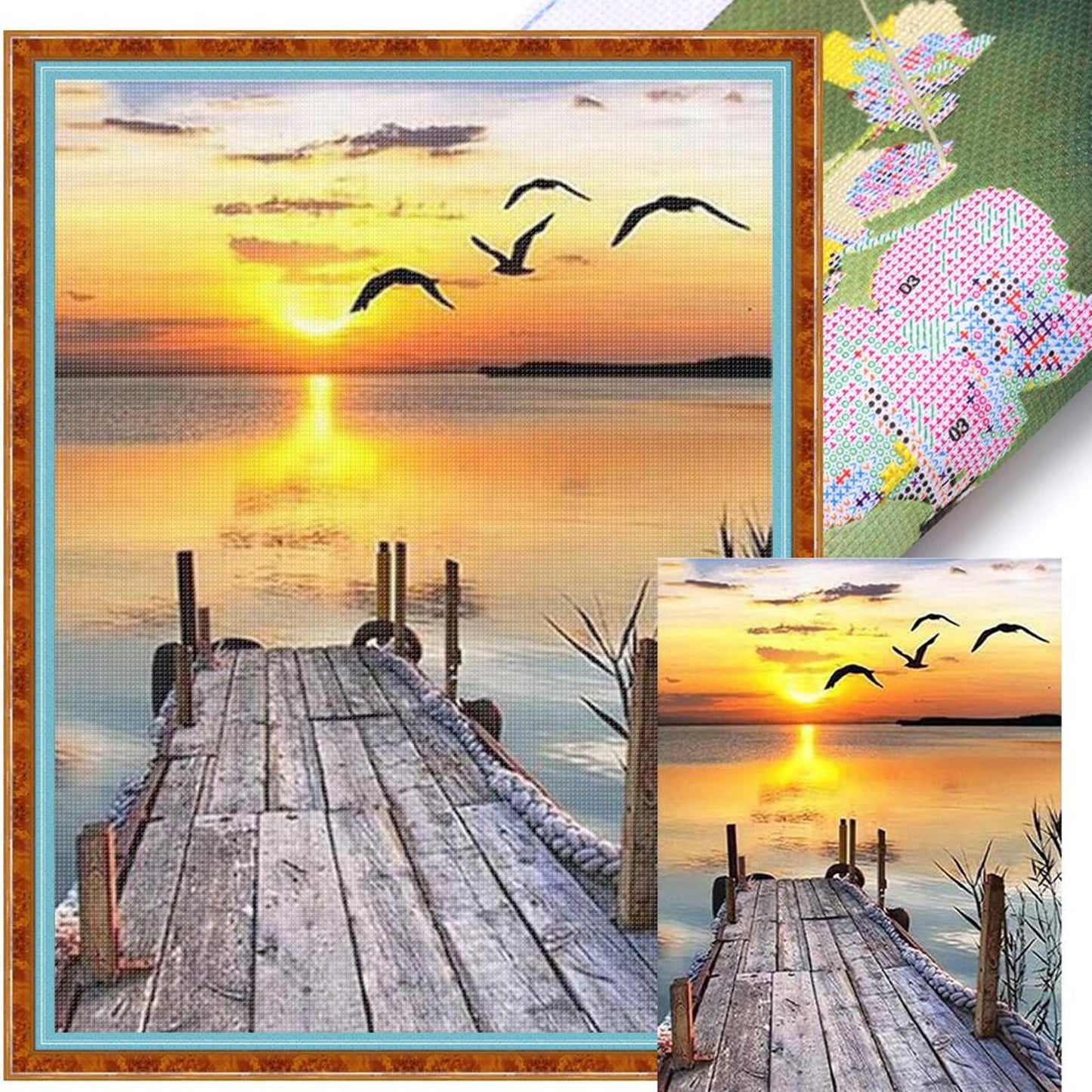 Wooden Bridge - Full 11CT Stamped Cross Stitch 40x53CM - Yishu