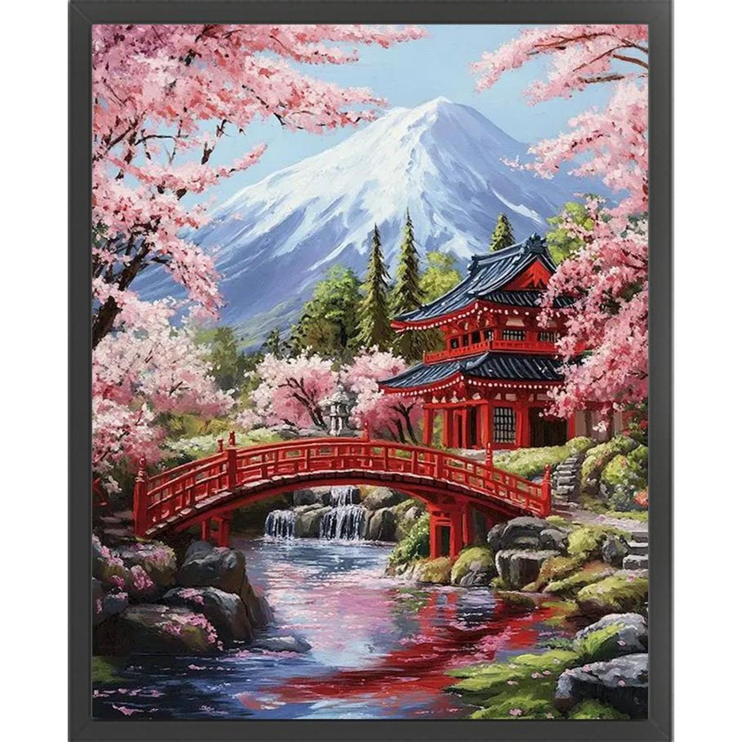 Snowy Mountain And Plum Blossom - Full 14CT Stamped Cross Stitch 45x55CM - Huacan