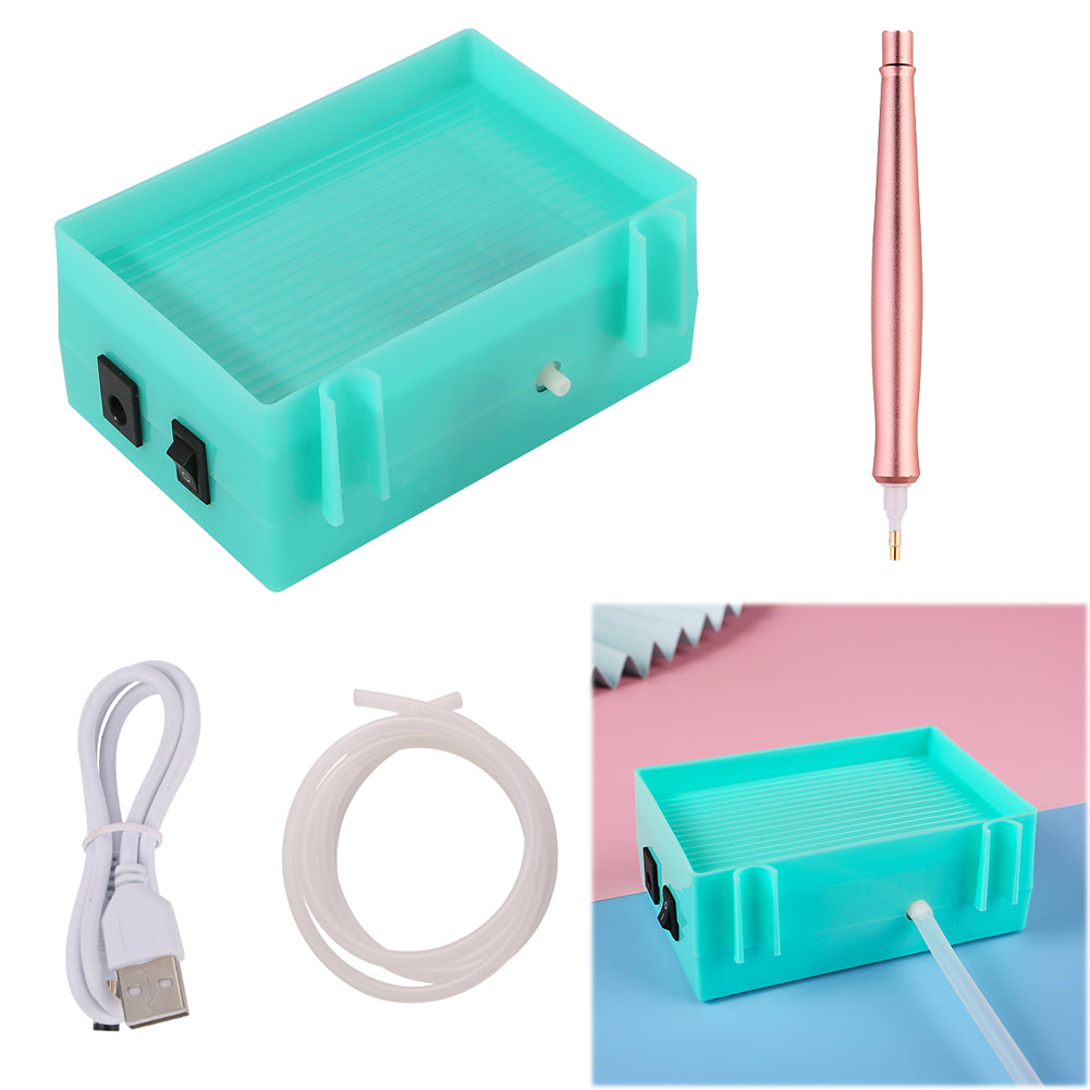 Electric Diamond Painting Pen Vacuum Suction Pen for Diamond Art (Green B)