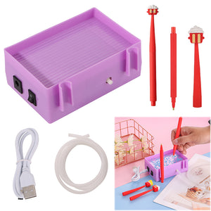 Electric Diamond Painting Pen Vacuum Suction Pen for Diamond Art (Purple A)