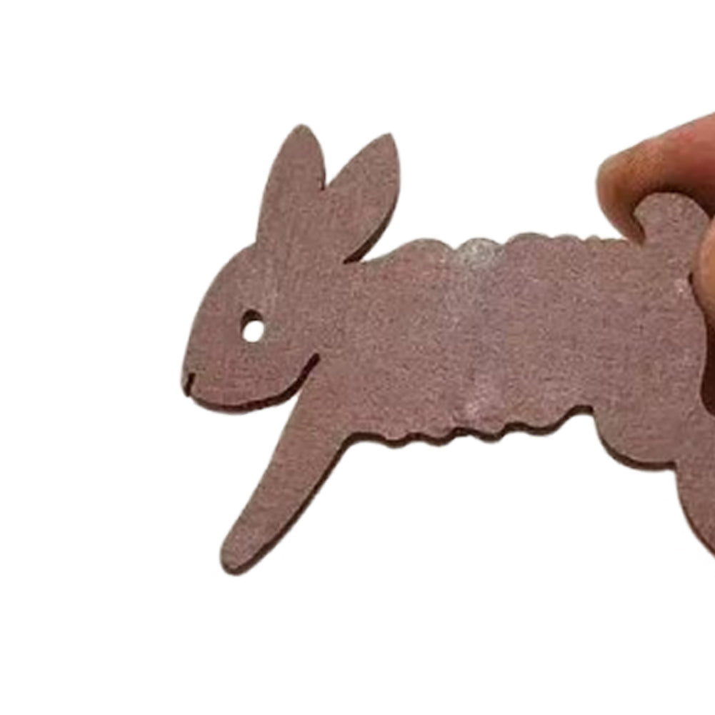 Wooden Bobbin Set with Animal Shapes for DIY Sewing Storage Tool (Rabbit)