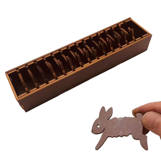 Wooden Bobbin Set with Animal Shapes for DIY Sewing Storage Tool (Rabbit)