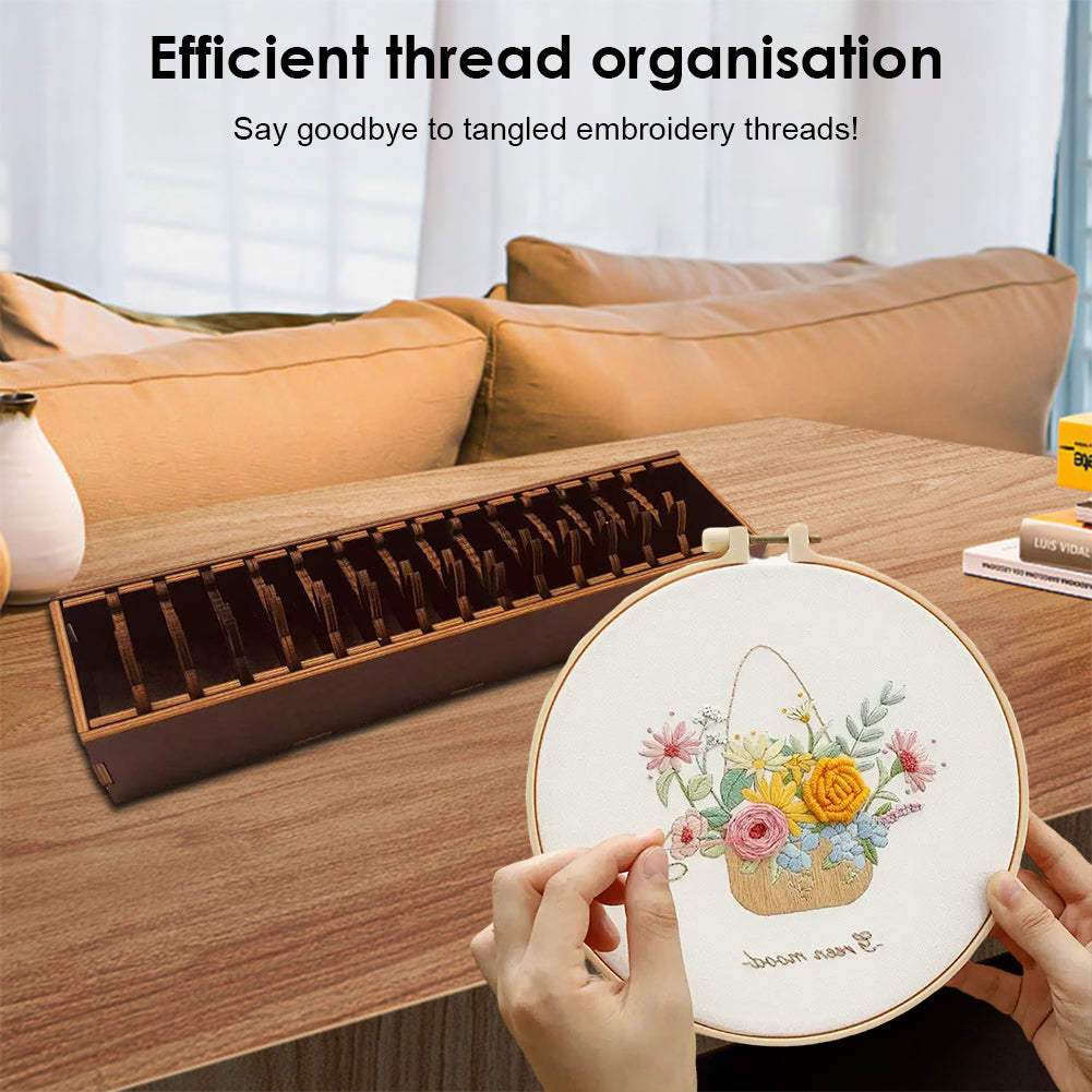 Wooden Bobbin Set with Animal Shapes for DIY Sewing Storage Tool (Rabbit)