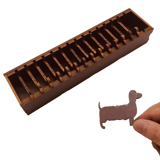 Wooden Bobbin Set with Animal Shapes for DIY Sewing Storage Tool (Dog)