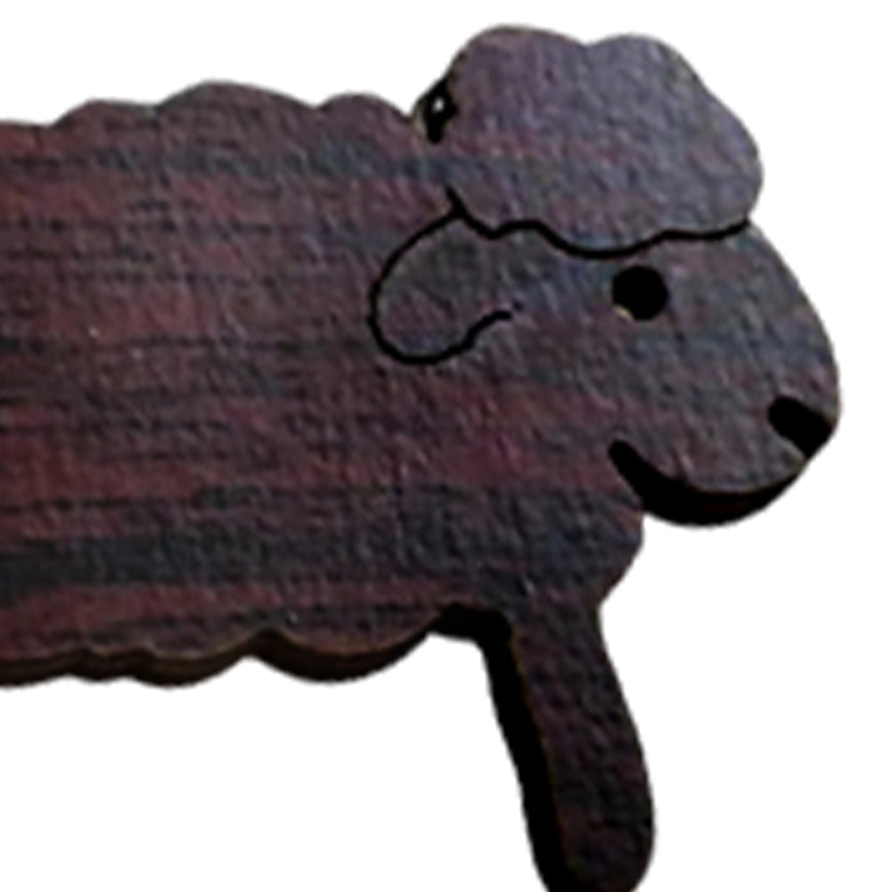 Wooden Bobbin Set with Animal Shapes for DIY Sewing Storage Tool (Sheep)