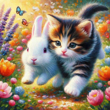 Load image into Gallery viewer, Cat And Bunny 30*30CM(Canvas) Full Round Drill Diamond Painting
