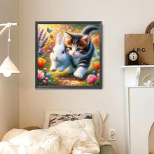 Load image into Gallery viewer, Cat And Bunny 30*30CM(Canvas) Full Round Drill Diamond Painting
