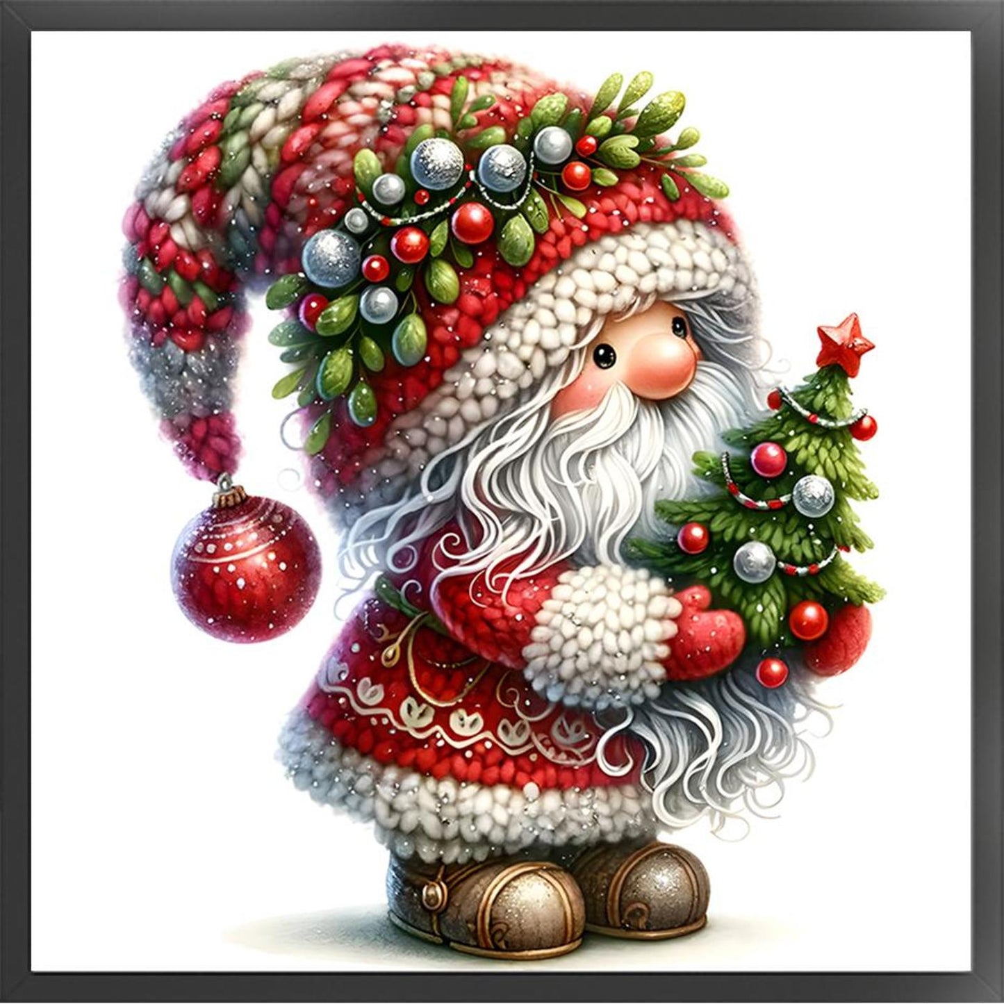 Christmas Goblin - Full 11CT Stamped Cross Stitch 40x40CM - Yishu