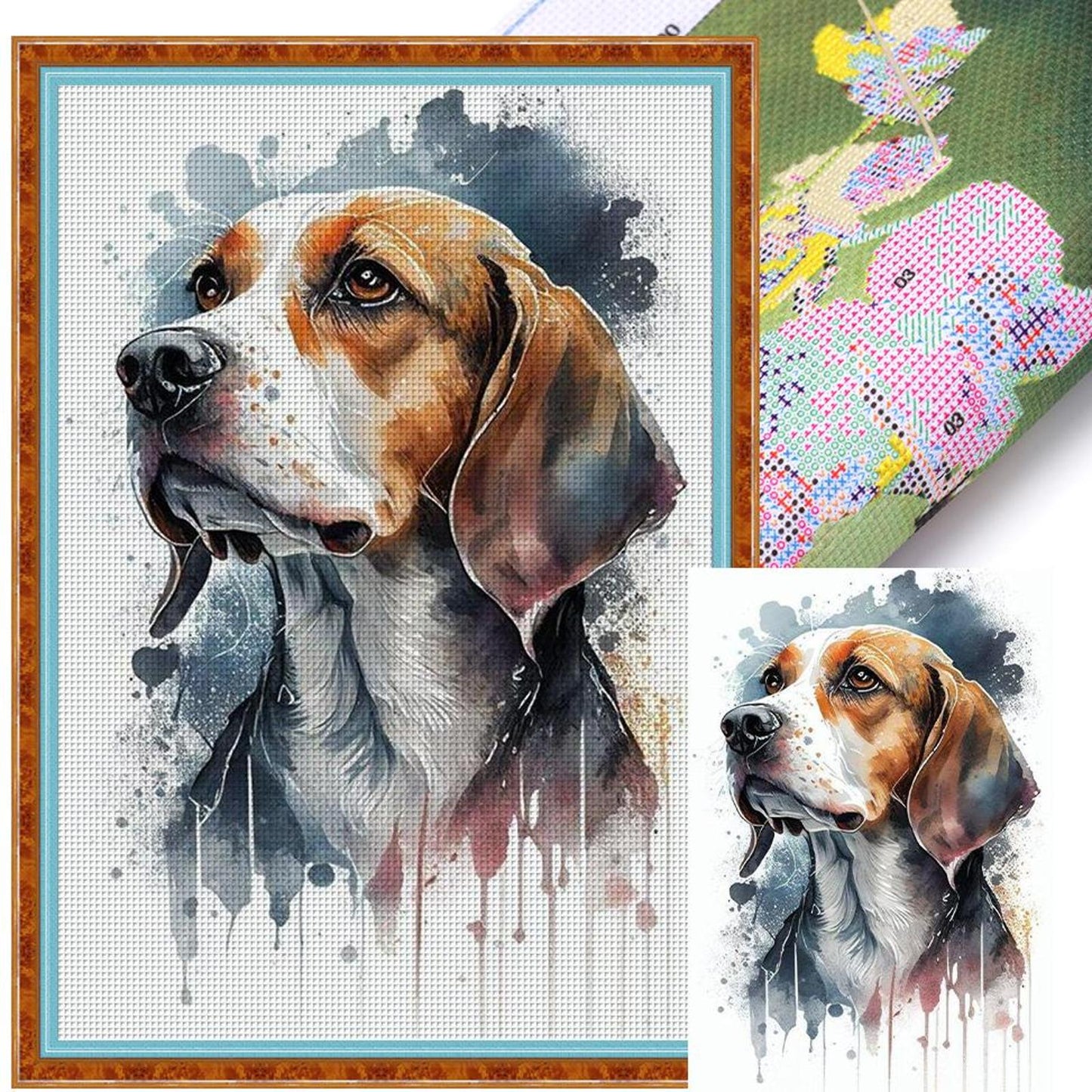 Dog - Full 11CT Stamped Cross Stitch 40x60CM - Huacan