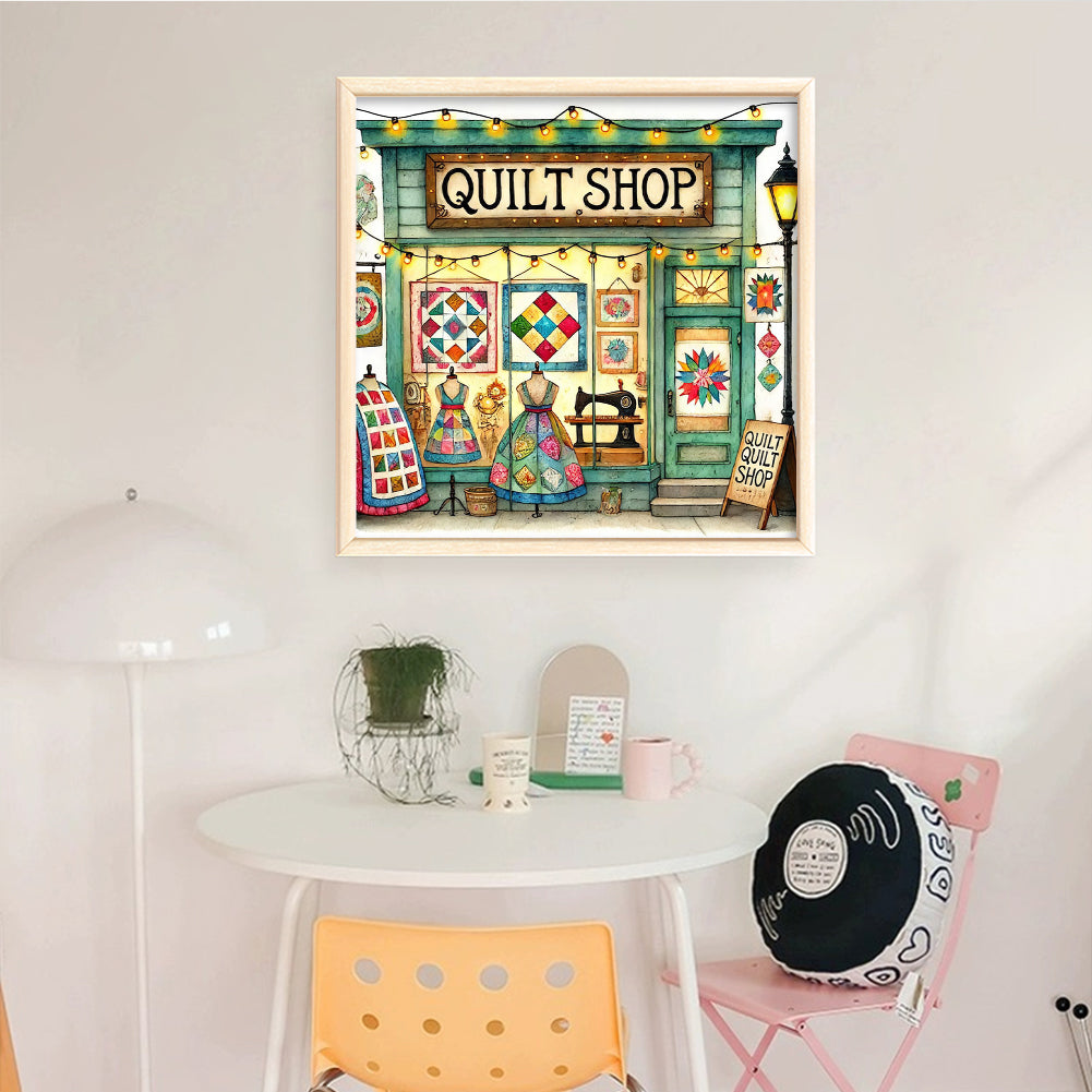 Sewing Shop - Full 14CT Counted Cross Stitch 40x40CM - Yishu