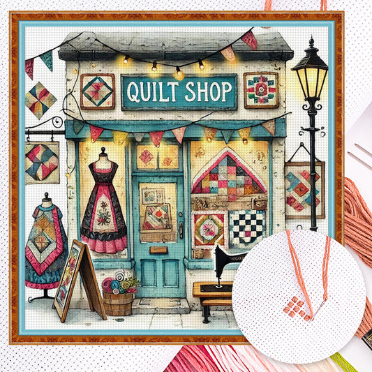 Sewing Shop - Full 14CT Counted Cross Stitch 40x40CM - Yishu