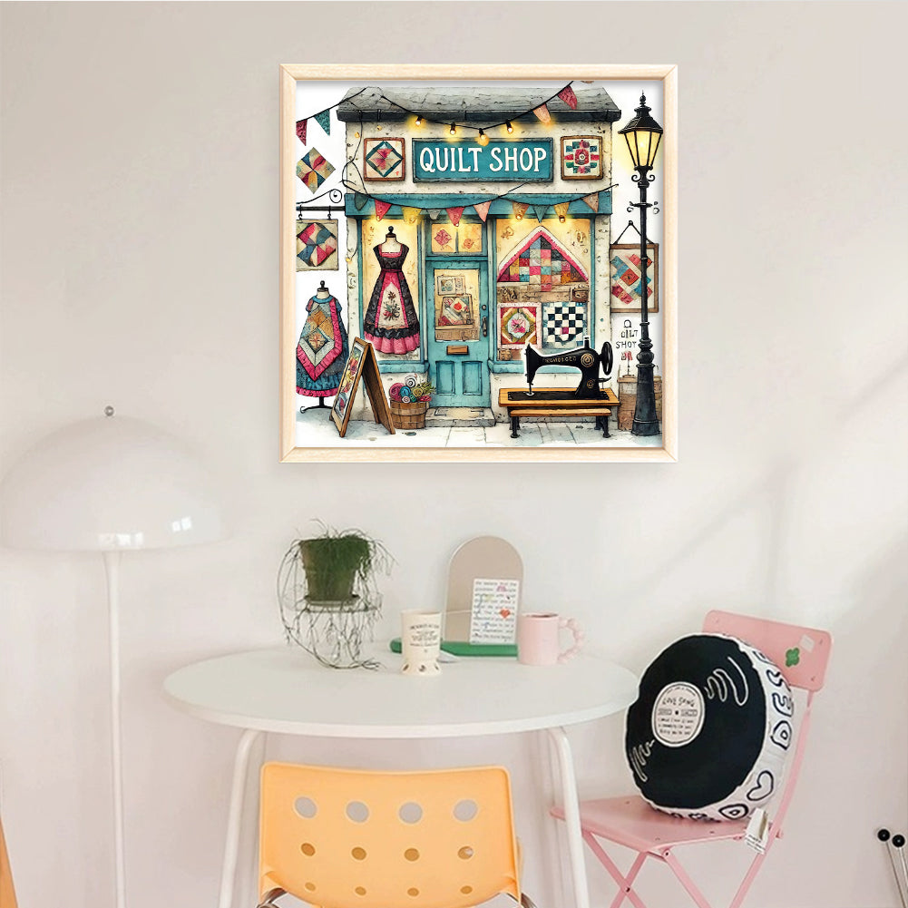 Sewing Shop - Full 14CT Counted Cross Stitch 40x40CM - Yishu