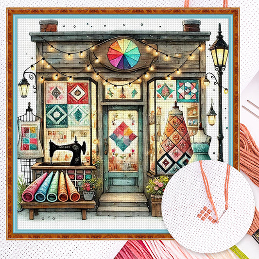 Sewing Shop - Full 14CT Counted Cross Stitch 40x40CM - Yishu