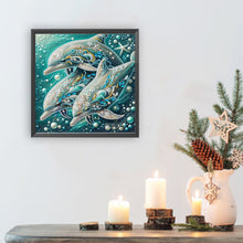 Load image into Gallery viewer, Dolphin 30*30CM(Canvas) Partial Special Shaped Drill Diamond Painting
