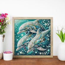Load image into Gallery viewer, Dolphin 30*30CM(Canvas) Partial Special Shaped Drill Diamond Painting
