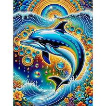 Load image into Gallery viewer, Dolphin 30*40CM(Canvas) Partial Special Shaped Drill Diamond Painting

