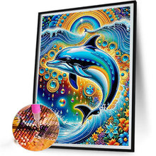 Load image into Gallery viewer, Dolphin 30*40CM(Canvas) Partial Special Shaped Drill Diamond Painting

