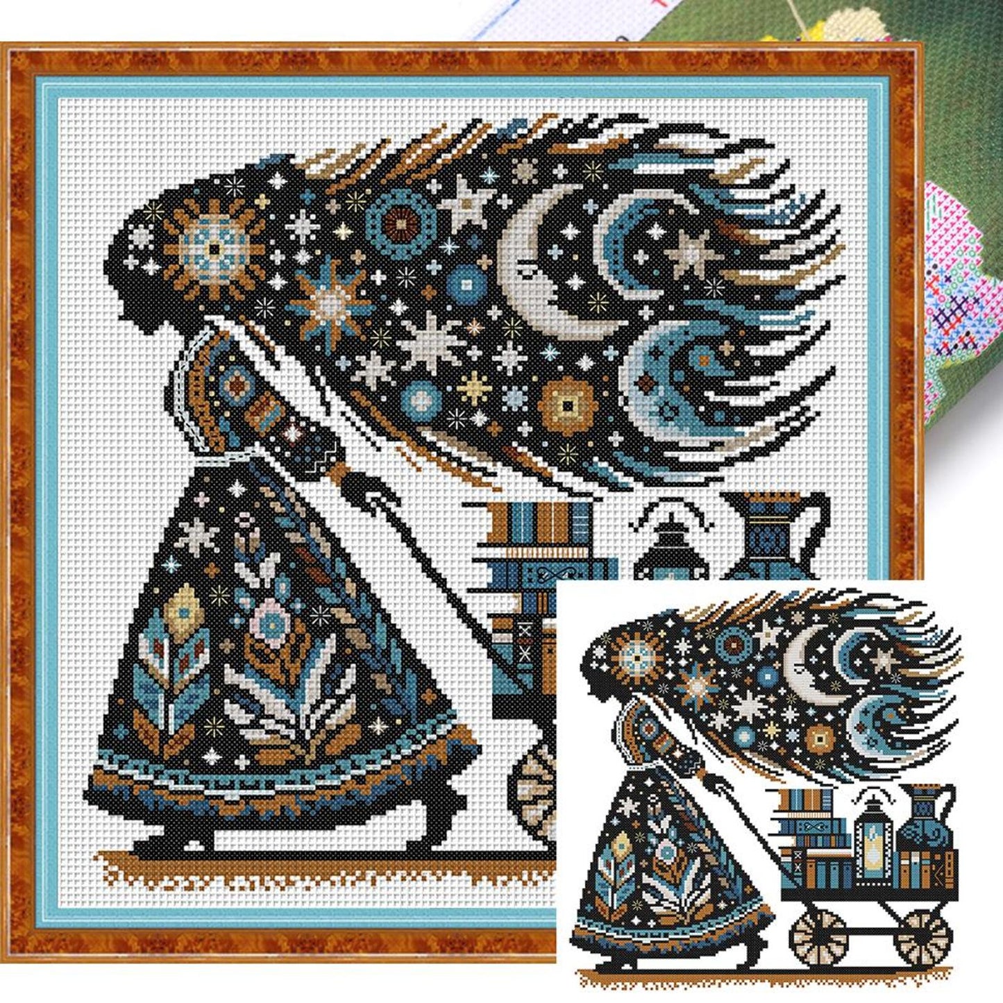 Knowledge Is Power - Partial 14CT Stamped Cross Stitch 36x36CM - Joy Sunday Backstitch