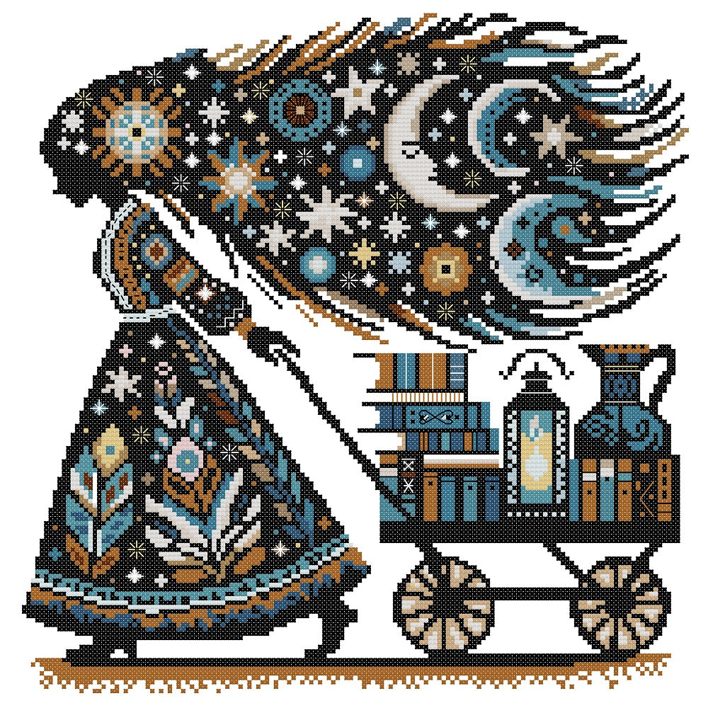 Knowledge Is Power - Partial 14CT Stamped Cross Stitch 36x36CM - Joy Sunday Backstitch
