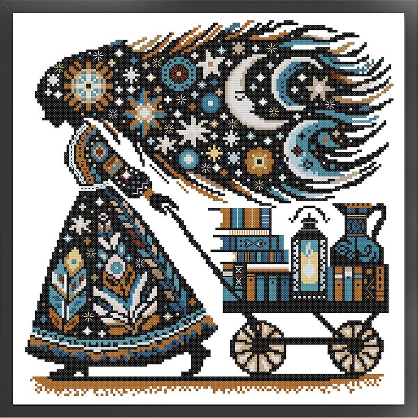 Knowledge Is Power - Partial 14CT Stamped Cross Stitch 36x36CM - Joy Sunday Backstitch