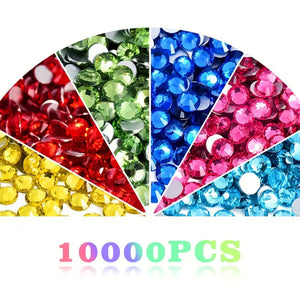 10000Pcs Diamond Painting Beads 20 Colors DIY Round Diamond Art Kit for Adults