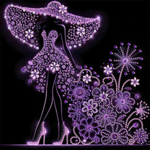 Load image into Gallery viewer, Elegant Lady-Woman 30*30CM(Canvas) Partial Special Shaped Drill Diamond Painting
