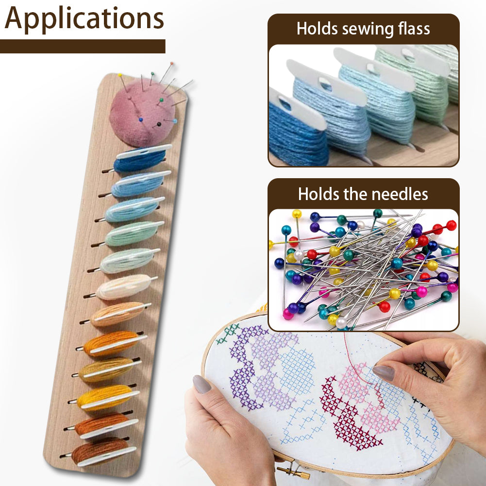 12 Slot Embroidery Floss Bobbin Rack Thread Winding Boards Holder for Sewing